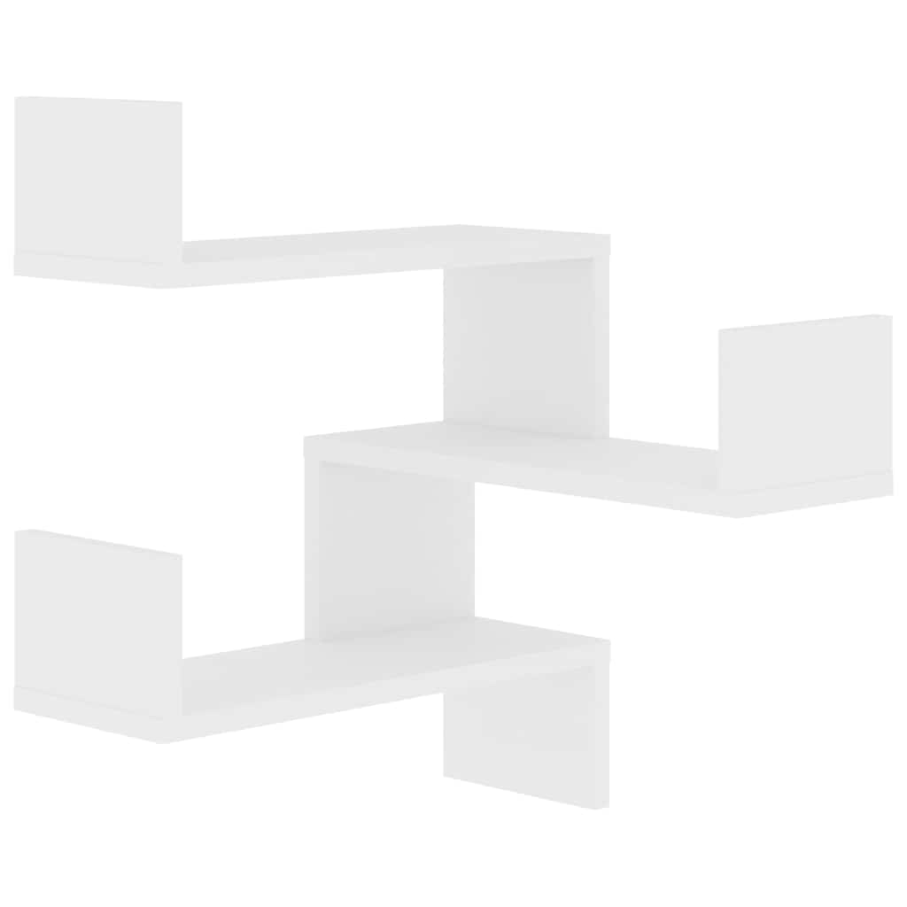 Vidaxl hoekwandschappen 2 st 40x40x50 cm bewerkt hout wit