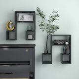 Vidaxl wandschappen 2 st 50x15x50 cm bewerkt hout grijs