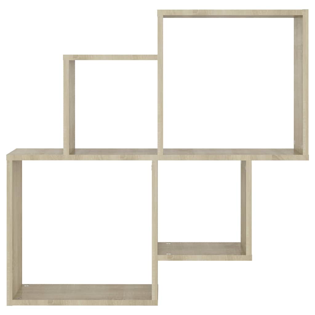 Vidaxl wandschap kubus 80x15x78,5 cm bewerkt hout sonoma eiken