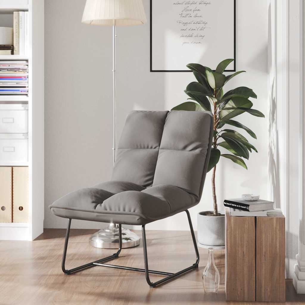 Vidaxl loungestoel met metalen frame fluweel lichtgrijs