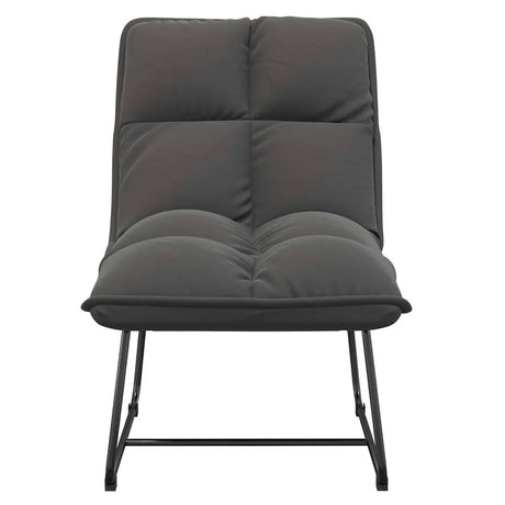 Vidaxl loungestoel met metalen frame fluweel donkergrijs
