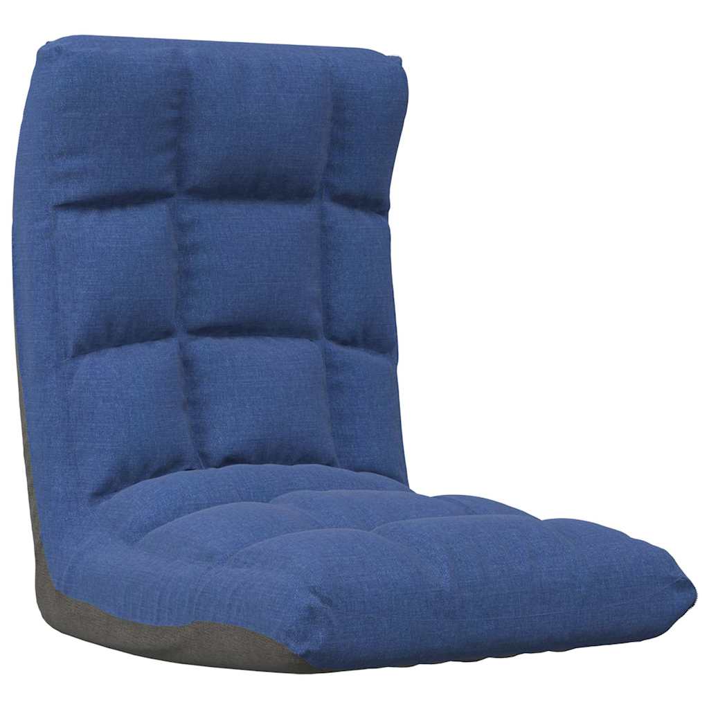Vidaxl vloerstoel inklapbaar stof blauw