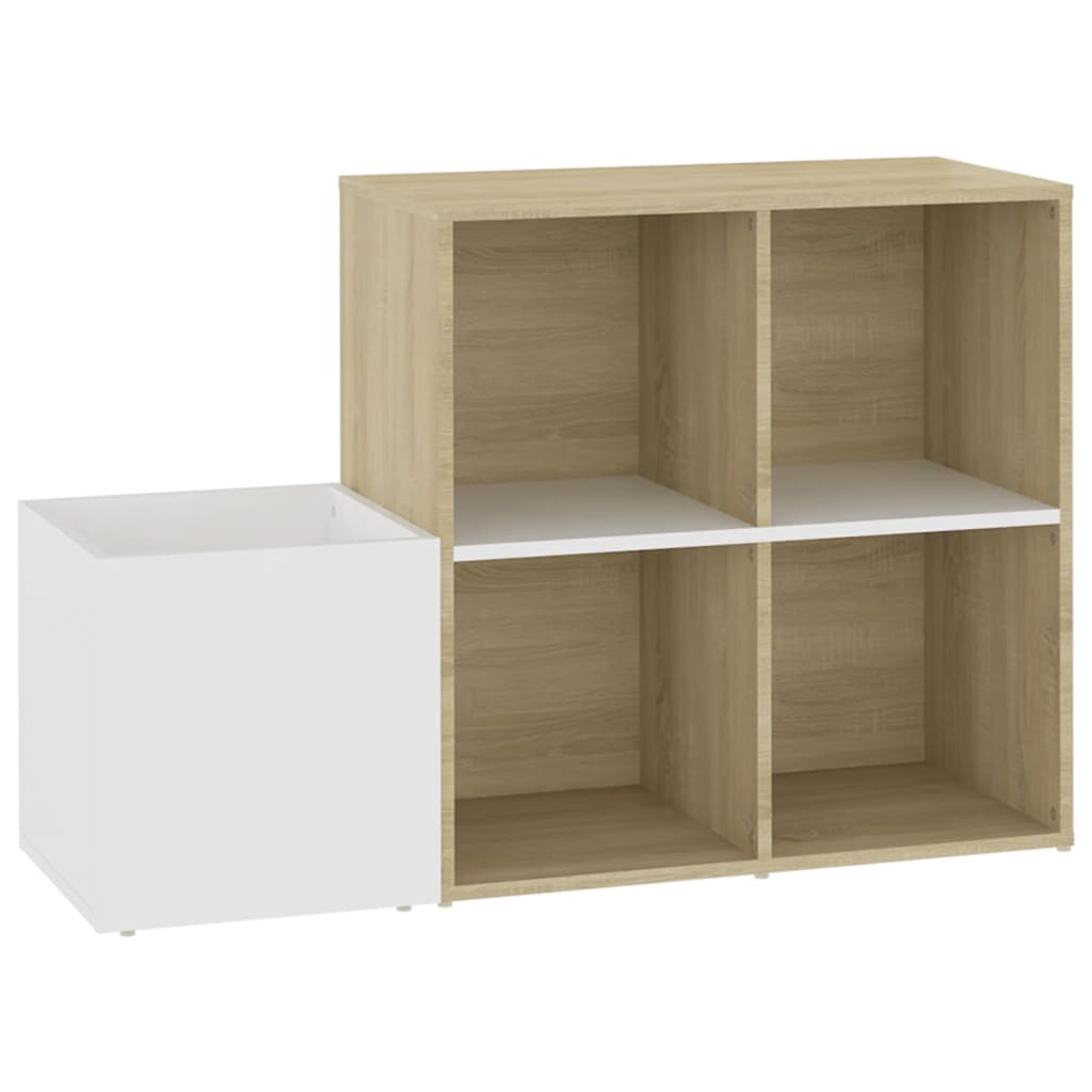 VIDAXL -Speicherschrank 105x35.5x70 cm verarbeitetes Holz weiß und Sonoma Eiche Farbe