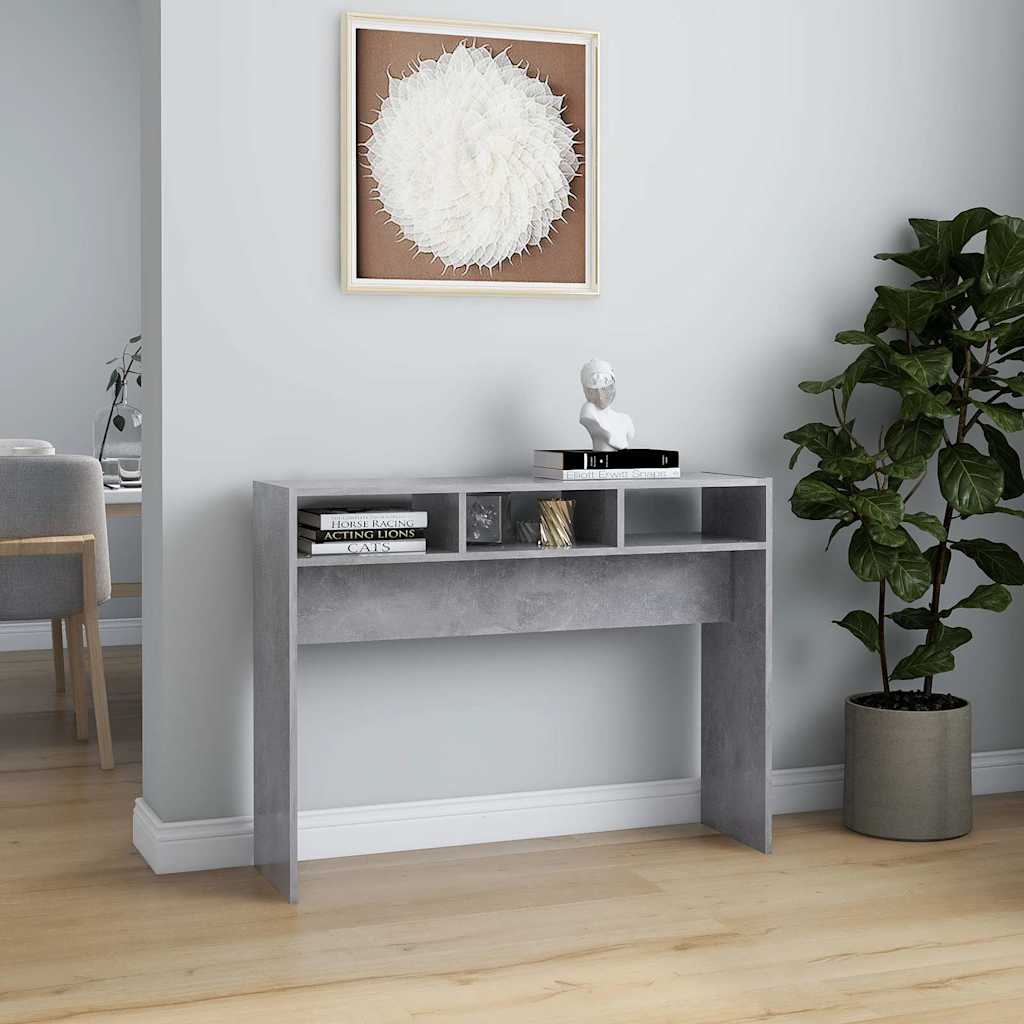 Vidaxl wandtafel 105x30x80 cm bewerkt hout betongrijs