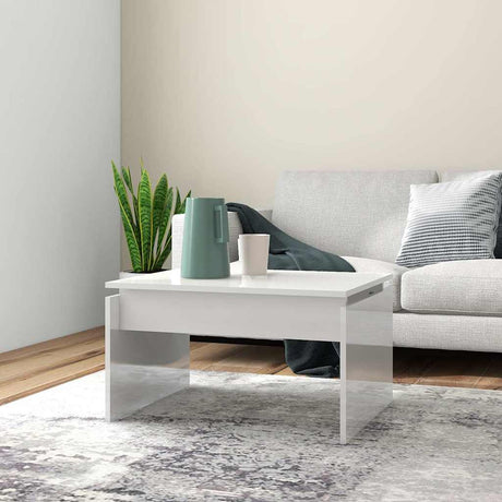 Vidaxl salontafel 68x50x38 cm bewerkt hout hoogglans wit