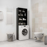 Vidaxl wasmachinekast 64x24x190 cm zwart