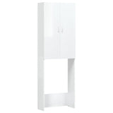 Vidaxl wasmachinekast 64x25,5x190 cm hoogglans wit