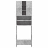 Vidaxl wasmachinekast 64x25,5x190 cm betongrijs