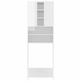 Vidaxl wasmachinekast 64x25,5x190 cm hoogglans wit