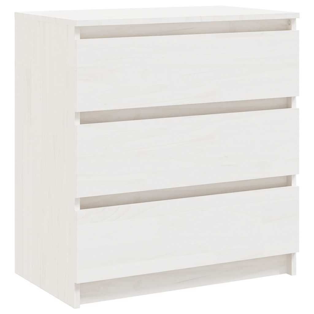 Vidaxl nachtkastje 60x36x64 cm massief grenenhout wit