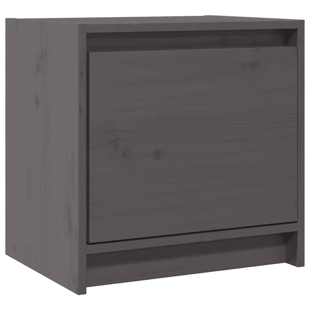 Vidaxl nachtkastjes 2st 40x30,5x40 cm massief grenenhout grijs