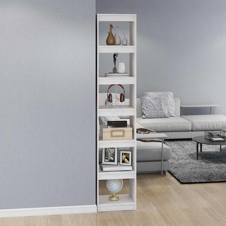Vidaxl boekenkast kamerscherm 40x30x199 cm massief grenenhout wit