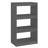 Vidaxl boekenkast kamerscherm 60x30x103,5 cm massief grenenhout grijs