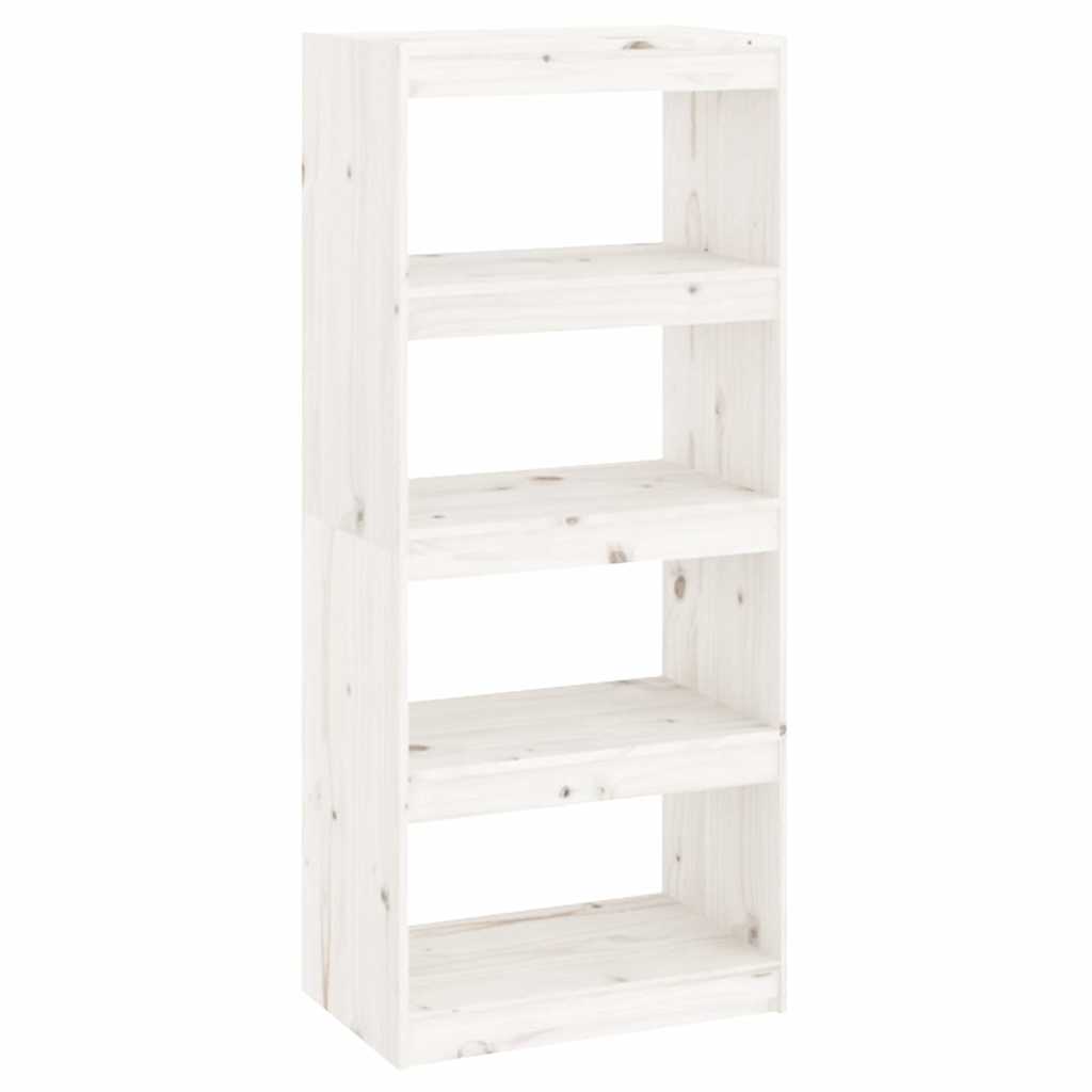 Vidaxl boekenkast kamerscherm 60x30x135,5 cm massief grenenhout wit