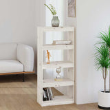 Vidaxl boekenkast kamerscherm 60x30x135,5 cm massief grenenhout wit