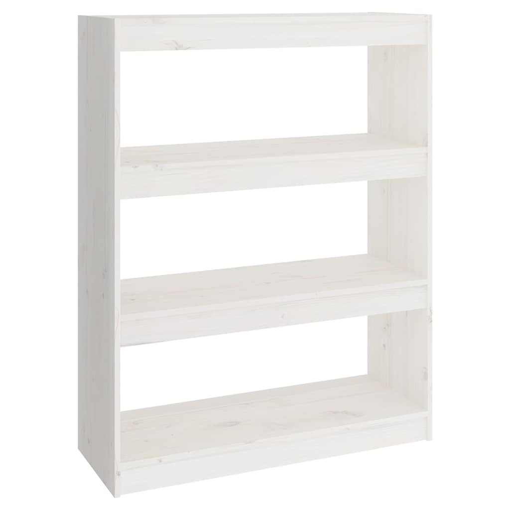 Vidaxl boekenkast kamerscherm 80x30x103,5 cm massief grenenhout wit