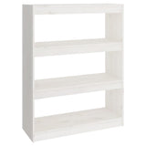 Vidaxl boekenkast kamerscherm 80x30x103,5 cm massief grenenhout wit