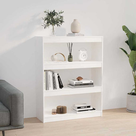 Vidaxl boekenkast kamerscherm 80x30x103,5 cm massief grenenhout wit