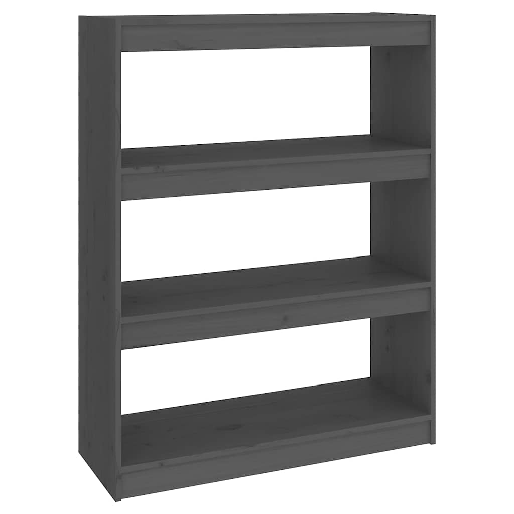 Vidaxl boekenkast kamerscherm 80x30x103,5 cm massief grenenhout grijs