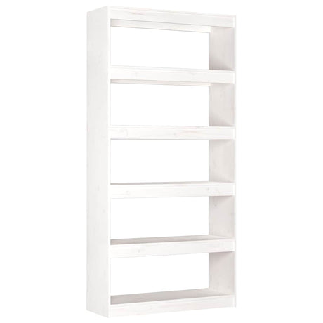 Vidaxl boekenkast kamerscherm 80x30x167,4 cm massief grenenhout wit