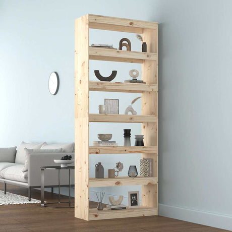Vidaxl boekenkast kamerscherm 80x30x199,5 cm massief grenenhout