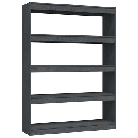 Vidaxl boekenkast kamerscherm 100x30x135,5 cm massief grenenhout grijs