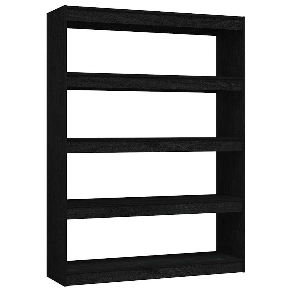 Vidaxl boekenkast kamerscherm 100x30x135,5 cm massief grenenhout zwart
