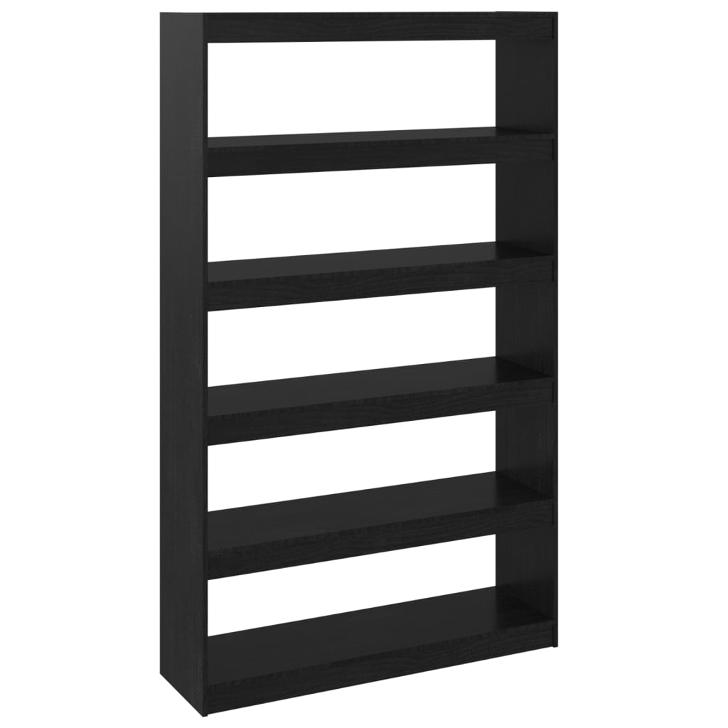 Vidaxl boekenkast kamerscherm 100x30x167,5 cm massief grenenhout zwart