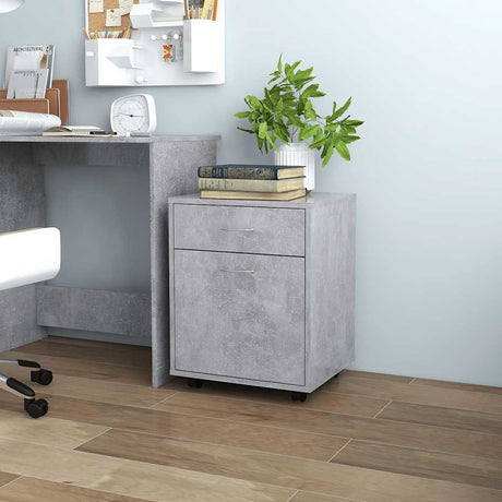 Vidaxl rolkast 45x38x54 cm bewerkt hout betongrijs
