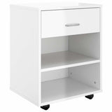 Vidaxl rolkast 46x36x59 cm bewerkt hout hoogglans wit