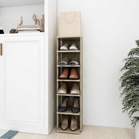 Vidaxl schoenenkast 27,5x27x102 cm bewerkt hout sonoma eikenkleurig