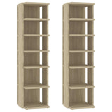 Vidaxl schoenenkasten 2 st 27,5x27x102 cm sonoma eikenkleurig