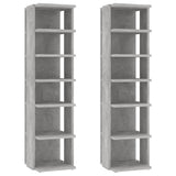 Vidaxl schoenenkasten 2 st 27,5x27x102 cm betongrijs