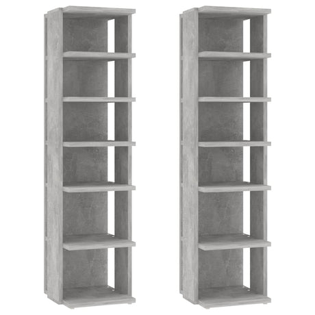 Vidaxl schoenenkasten 2 st 27,5x27x102 cm betongrijs