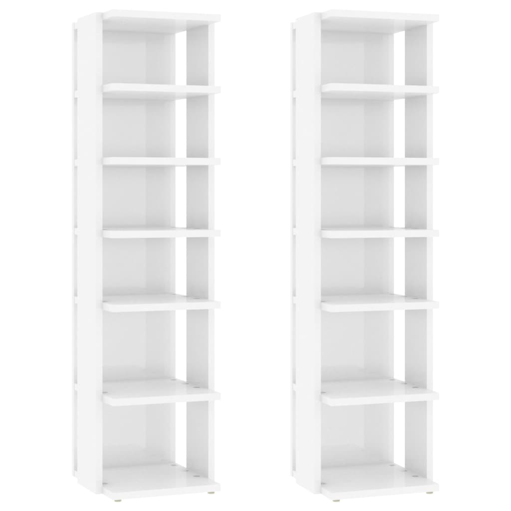 VidaXL shoe cabinets 2 st 27.5x27x102 cm high gloss white