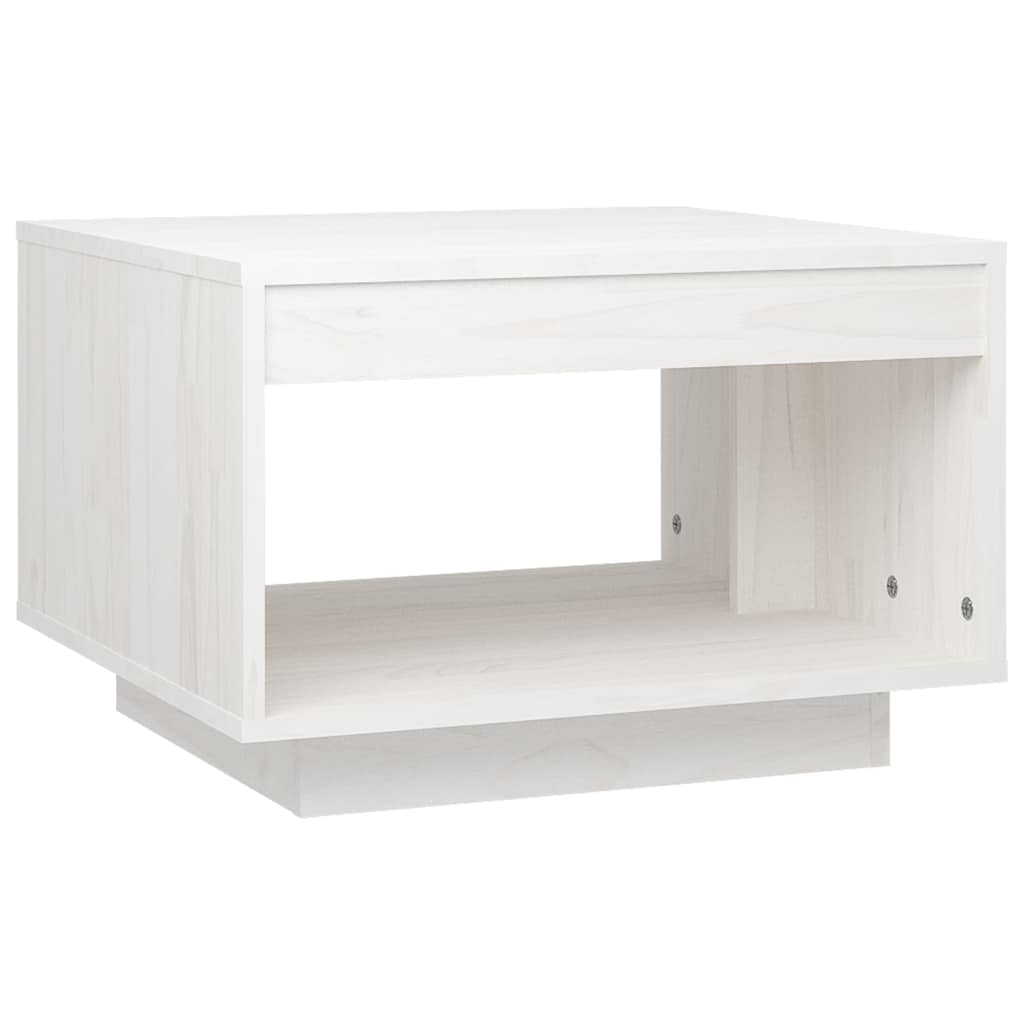 Vidaxl salontafel 50x50x33,5 cm massief grenenhout wit