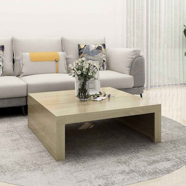 Vidaxl salontafel 100x100x35 cm bewerkt hout sonoma eikenkleurig
