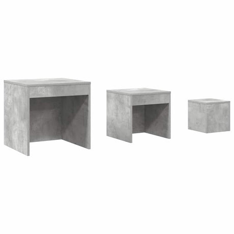 Vidaxl 3-delige tafeltjesset bewerkt hout betongrijs