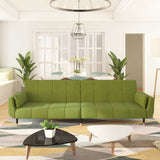 Vidaxl slaapbank 2-zits met 2 kussens fluweel lichtgroen