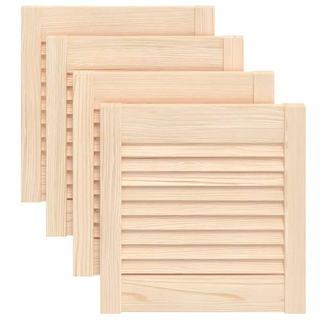 Vidaxl kastdeuren met lamellen 4 st 39,5x39,4 cm massief grenenhout
