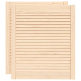 Vidaxl kastdeuren met lamellen 2 st 69x59,4 cm massief grenenhout