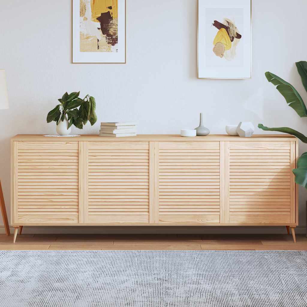 Vidaxl kastdeuren met lamellen 4 st 69x59,4 cm massief grenenhout