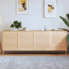 Vidaxl kastdeuren met lamellen 4 st 69x59,4 cm massief grenenhout