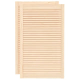 Vidaxl kastdeuren met lamellen 2 st 99,3x59,4 cm massief grenenhout