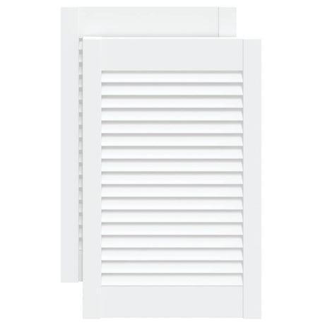 Vidaxl kastdeuren met lamellen 2 st 61,5x39,4 cm grenenhout wit