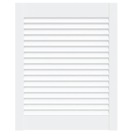 Vidaxl kastdeur met lamellen 61,5x49,4 cm massief grenenhout wit