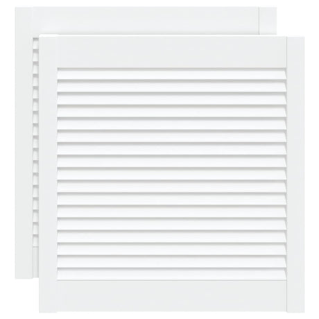 Vidaxl kastdeuren met lamellen 2 st 61,5x59,4 cm grenenhout wit