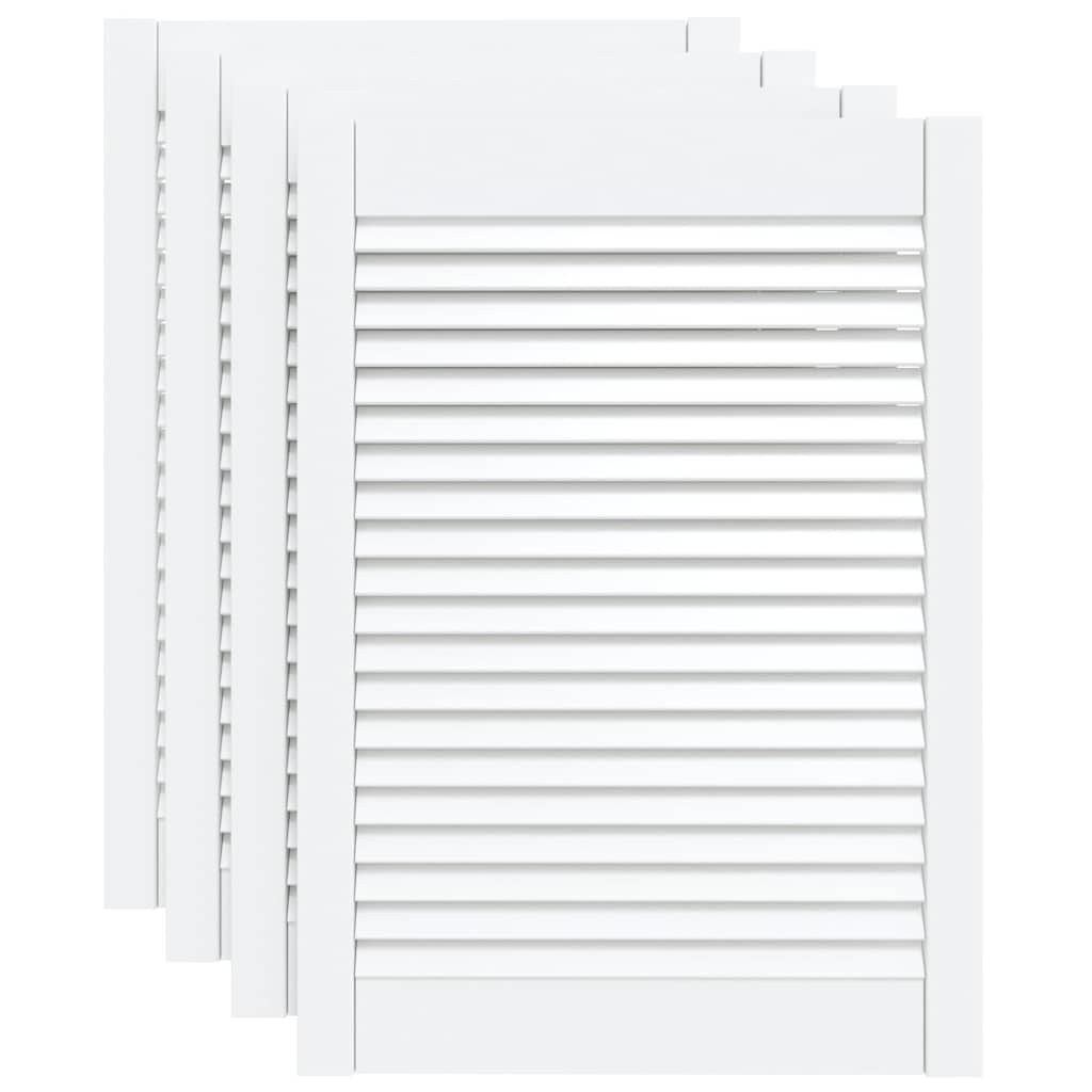 Vidaxl kastdeuren met lamellen 4 st 69x49,4 cm massief grenenhout wit