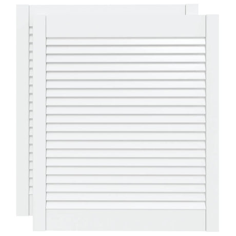 Vidaxl kastdeuren met lamellen 2 st 69x59,4 cm massief grenenhout wit