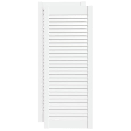 Vidaxl kastdeuren met lamellen 2 st 99,3x39,4 cm grenenhout wit